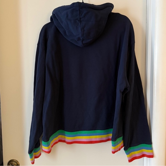 J. Crew Navy Blue Hoodie with Rainbow Trim Plus Size 3X/20/22 πβ¨ - Picture 5 of 5